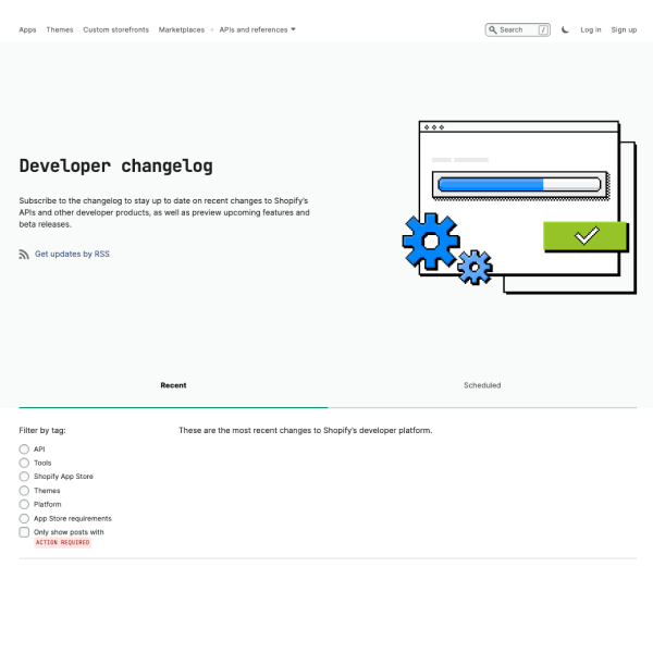 Shopify Developer Changelog